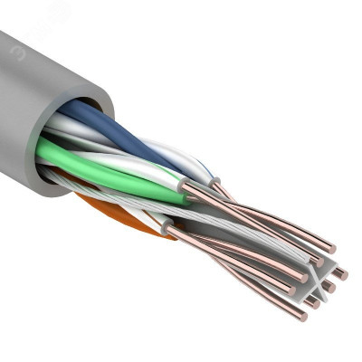 Кабель витая пара PROconnect UTP 4PR 23AWG CCA CAT6 PVC бухта 305 м серый