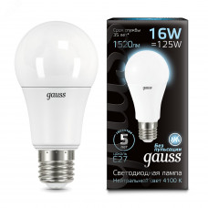 Лампа Gauss A60 16W 1520lm 4100K E27 LED 1/10/50