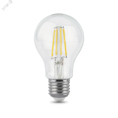 Лампа Gauss Filament А60 6W 600lm 2700К Е27 LED 1/10/40