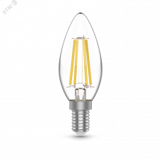 Лампа Gauss Basic Filament Свеча 4,5W 400lm 2700К Е14 LED 1/10/50