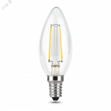 Лампа Gauss Filament Свеча 7W 550lm 2700К Е14 LED 1/10/50