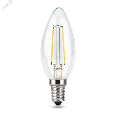 Лампа Gauss Filament Свеча 7W 550lm 2700К Е14 LED 1/10/50