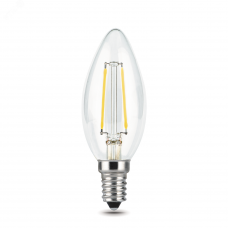 Лампа Gauss Filament Свеча 5W 450lm 4100К Е14 LED 1/10/50