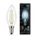 Лампа Gauss Filament Свеча 9W 710lm 4100К Е14 LED 1/10/50