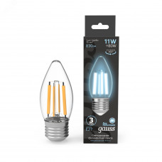 Лампа Gauss Filament Свеча 11W 830lm 4100К Е27 LED 1/10/50