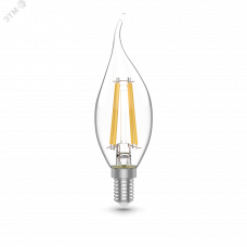 Лампа Gauss Basic Filament Свеча на ветру 4,5W 420lm 4100К Е14 LED 1/10/50