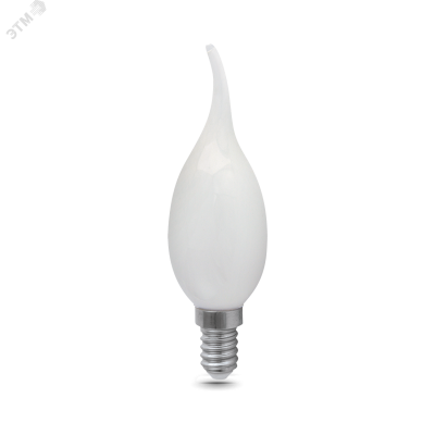 Лампа Gauss Filament Свеча на ветру 5W 420lm 2700К Е14 milky LED 1/10/50