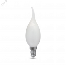 Лампа Gauss Filament Свеча на ветру 9W 610lm 4100К Е14 milky диммируемая LED 1/10/50