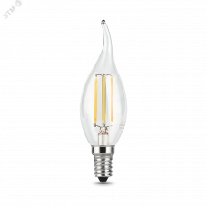 Лампа Gauss Filament Свеча на ветру 5W 420lm 2700К Е14 диммируемая LED 1/10/50