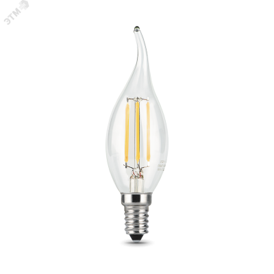 Лампа Gauss Filament Свеча на ветру 5W 420lm 2700К Е14 LED 1/10/50