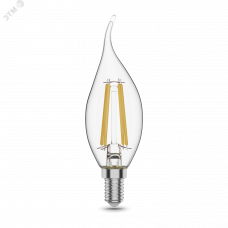 Лампа Gauss Filament Свеча на ветру 11W 810lm 2700К Е14 LED 1/10/50