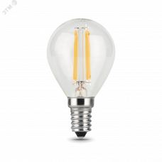 Лампа Gauss Filament Шар 5W 420lm 2700К Е14 LED 1/10/50