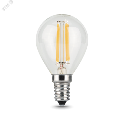 Лампа Gauss Filament Шар 5W 420lm 2700К Е14 LED 1/10/50