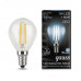 Лампа Gauss Filament Шар 7W 580lm 4100К Е14 LED 1/10/50