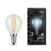 Лампа Gauss Filament Шар 9W 710lm 4100К Е14 LED 1/10/50