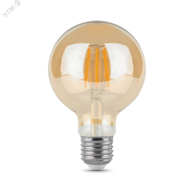 Лампа Gauss Filament G95 6W 550lm 2400К Е27 golden LED 1/20