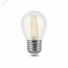 Лампа Gauss Filament Шар 5W 420lm 2700К Е27 диммируемая LED 1/10/50