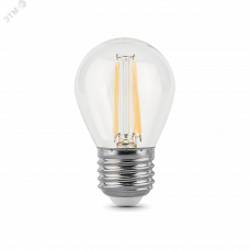 Лампа Gauss Filament Шар 5W 450lm 4100К Е27 диммируемая LED 1/10/50