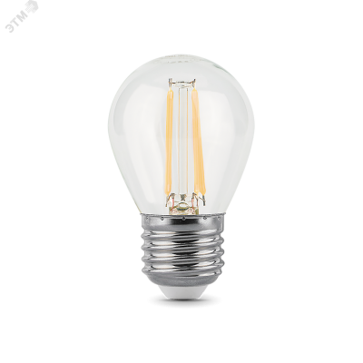 Лампа Gauss Filament Шар 5W 450lm 4100К Е27 диммируемая LED 1/10/50