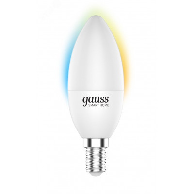 Лампа Gauss Smart Home С37 5W 470lm 2700-6500К Е14 изм.цвет.темп.+диммирование LED 1/10/40