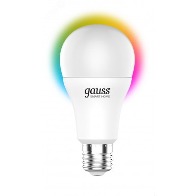 Лампа Gauss Smart Home A60 8,5W 806lm 2700-6500К E27 RGBW+изм.цвет.темп.+диммирование LED 1/10/40