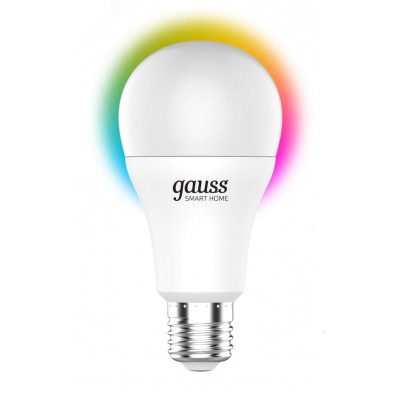 Лампа Gauss Smart Home A60 10W 1055lm 2700-6500К E27 RGBW+изм.цвет.темп.+диммирование LED 1/10/40