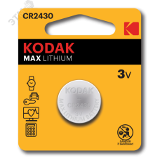 Батарейка Kodak CR2430-1BL MAX Lithium (60/240/42000)
