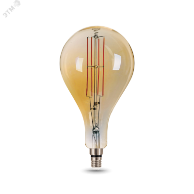 Лампа Gauss Filament А160 8W 780lm 2400К Е27 golden straight LED 1/6