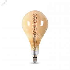 Лампа Gauss Filament А160 8W 620lm 2400К Е27 golden flexible LED 1/6