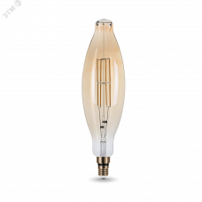 Лампа Gauss Filament BT120 6W 780lm 2400К Е27 golden straight LED 1/10