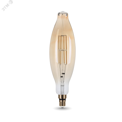 Лампа Gauss Filament BT120 6W 780lm 2400К Е27 golden straight LED 1/10