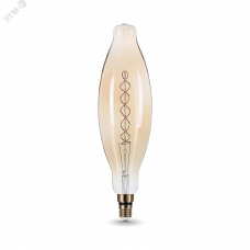 Лампа Gauss Filament BT120 8W 620lm 2400К Е27 golden flexible LED 1/10