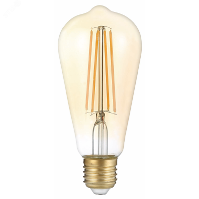 Лампа Gauss Filament ST64 8W 740lm 2400К Е27 golden LED 1/10/40