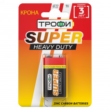 Батарейка Трофи 6F22-1BL SUPER HEAVY DUTY Zinc (12/96/6912)