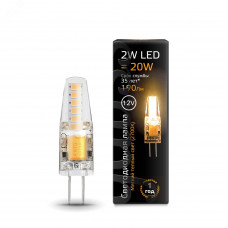 Лампа Gauss G4 12V 2W 190lm 3000K силикон LED 1/10/200