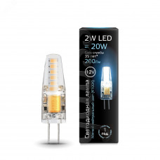 Лампа Gauss G4 12V 2W 200lm 4100K силикон LED 1/10/200