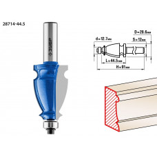 Фреза кромочная фигурная №3 44,5x28мм, хвостовик 12мм