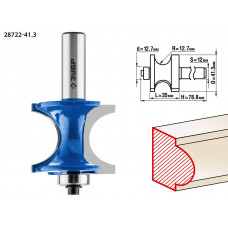 Фреза полустержневая с подшипником 41,3x35мм, радиус 12.7мм
