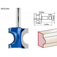 Фреза полустержневая 28,6x25мм, радиус 6.3мм