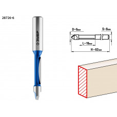 Фреза кромочная прямая со сверлом 6X19мм, хвостовик 8мм