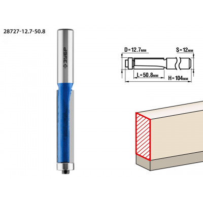 Фреза кромочная с нижним подшипником 12.7x50.8мм, хвостовик 12мм