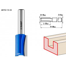 Фреза пазовая прямая 15x25мм, хвостовик 8мм