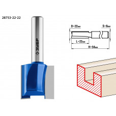 Фреза пазовая прямая 22x22мм, хвостовик 8мм