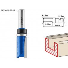 Фреза пазовая прямая с верхним подшипником 19x38мм, хвостовик 12мм