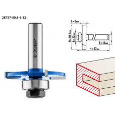 Фреза горизонтально-пазовая 50,8x6мм, хвостовик 12мм