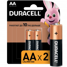 Duracell батарейки щелочные размера AA, 2 шт. в упаковке