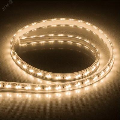 Лента светодиодная,120SMD(5730)/м 11Вт/м 230V IP65 50м, 3000K, LS705 с 1 сетевым шнуром, 2 заглушками, 2 коннекторами в комплекте