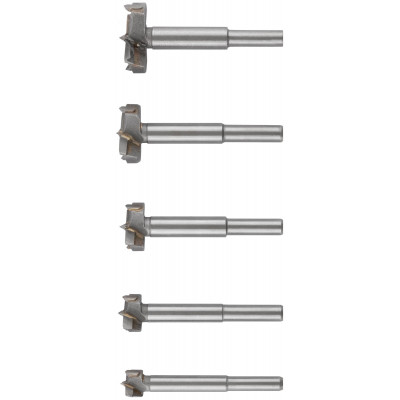 Сверла Форстнера (фрезы) с карбидными вставками, набор 5 шт., 15/20/25/30/35 мм
