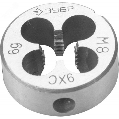 Плашка М8x1.25мм, сталь 9ХС, круглая ручная