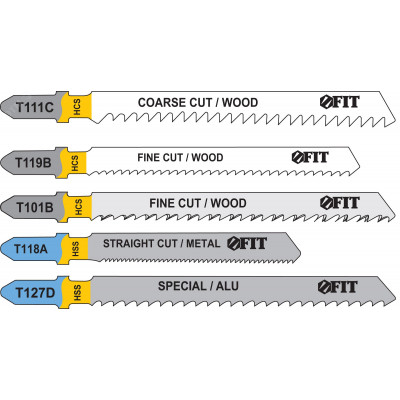 Набор полотен для электролобзика, 5 шт (T111C, T119B, T101B, T118A, T127D)